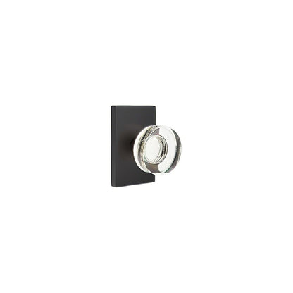 Emtek 5212MDCUS Modern Disc Crystal Knob 2-3/8" Backset Privacy with Modern Rectangular Rose