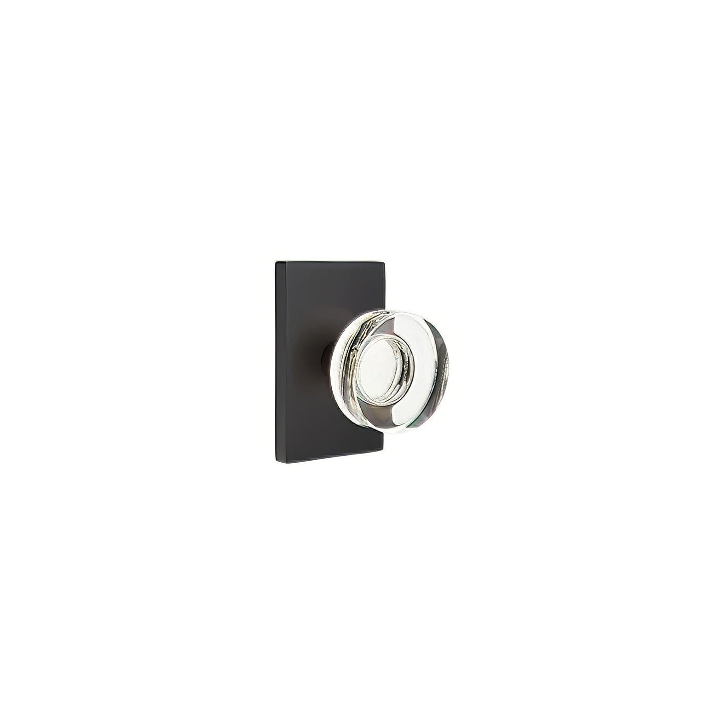 Emtek 5212MDCUS Modern Disc Crystal Knob 2-3/8" Backset Privacy with Modern Rectangular Rose