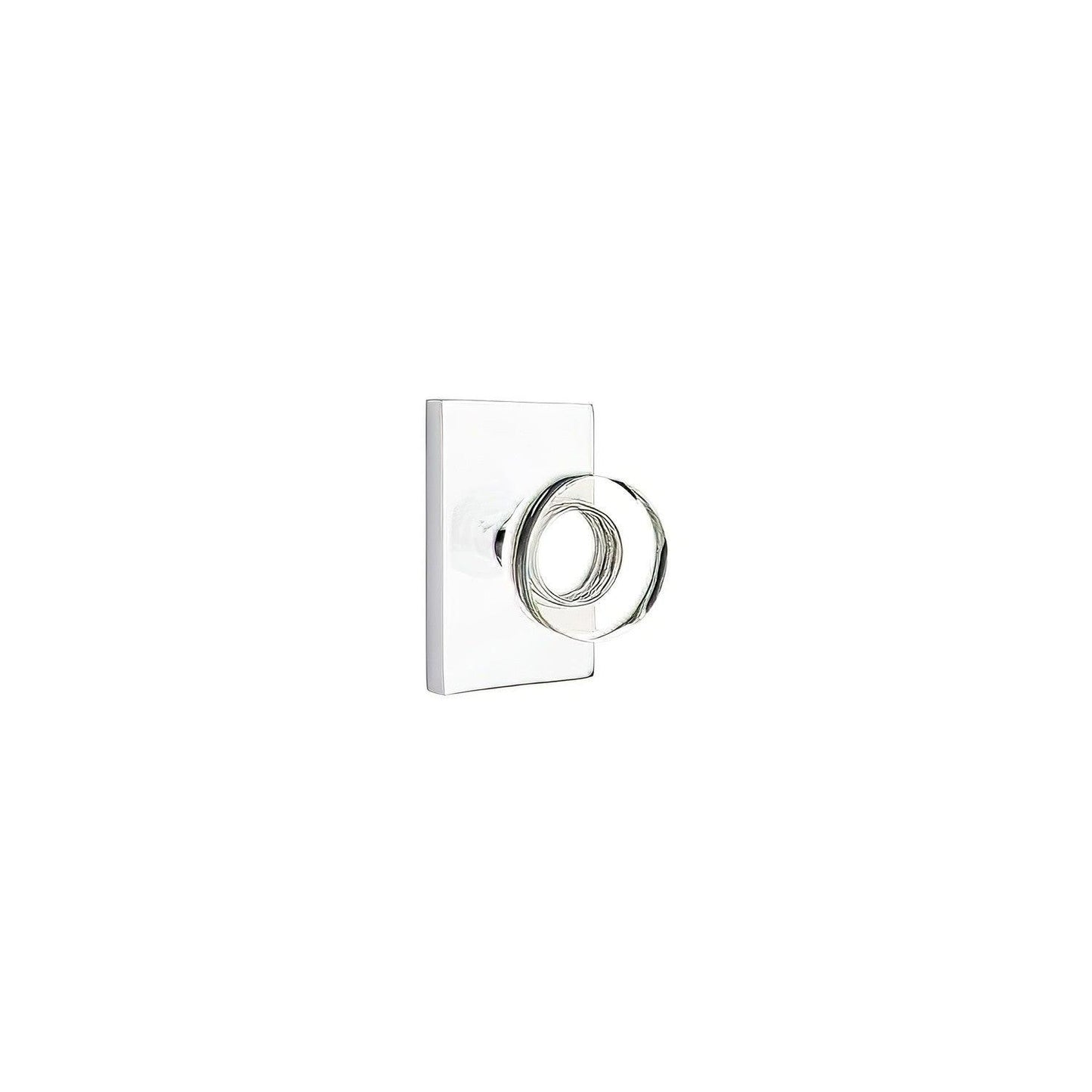 Emtek 5212MDCUS Modern Disc Crystal Knob 2-3/8" Backset Privacy with Modern Rectangular Rose