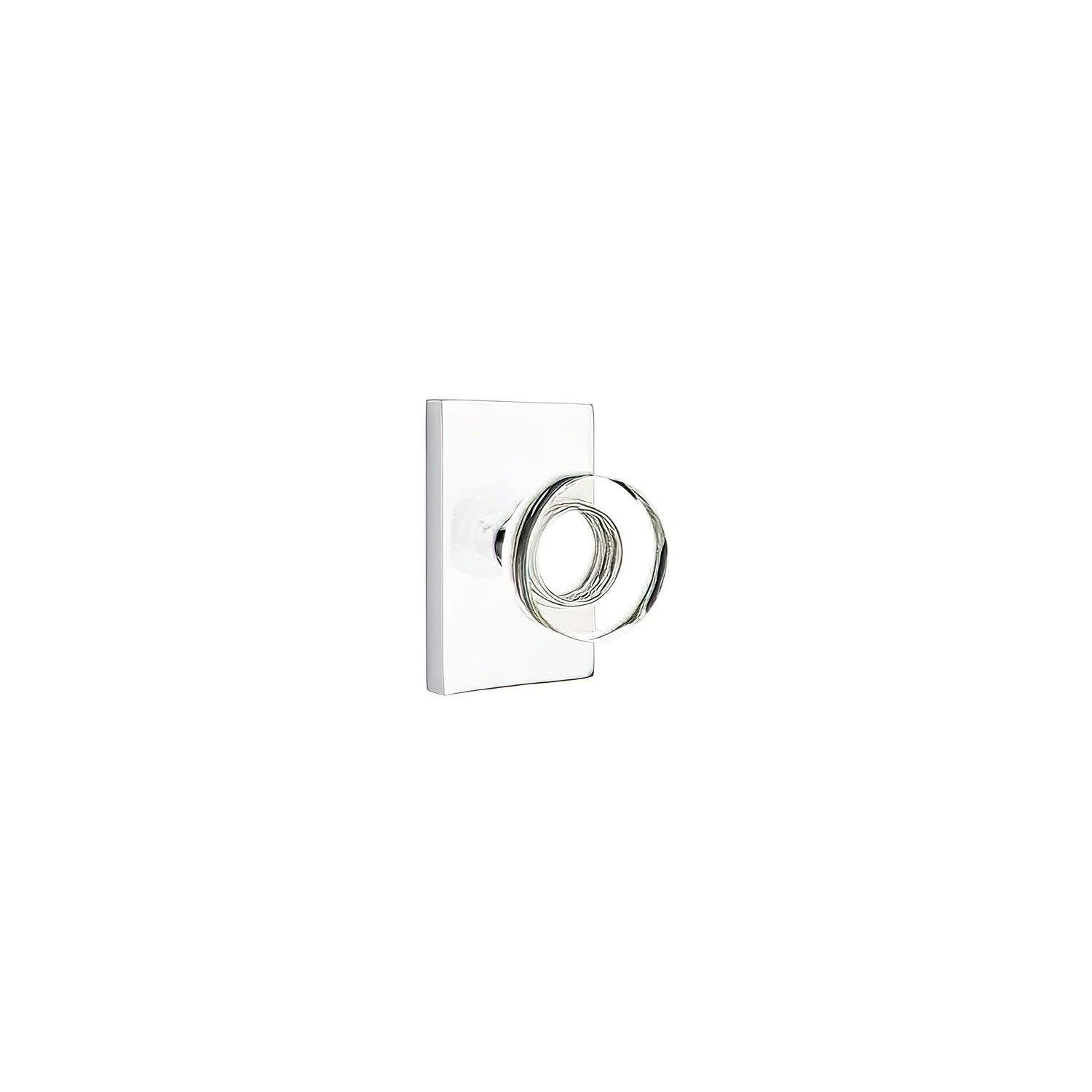 Emtek 5212MDCUS Modern Disc Crystal Knob 2-3/8" Backset Privacy with Modern Rectangular Rose