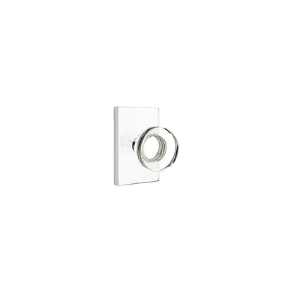 Emtek 5212MDCUS Modern Disc Crystal Knob 2-3/8" Backset Privacy with Modern Rectangular Rose