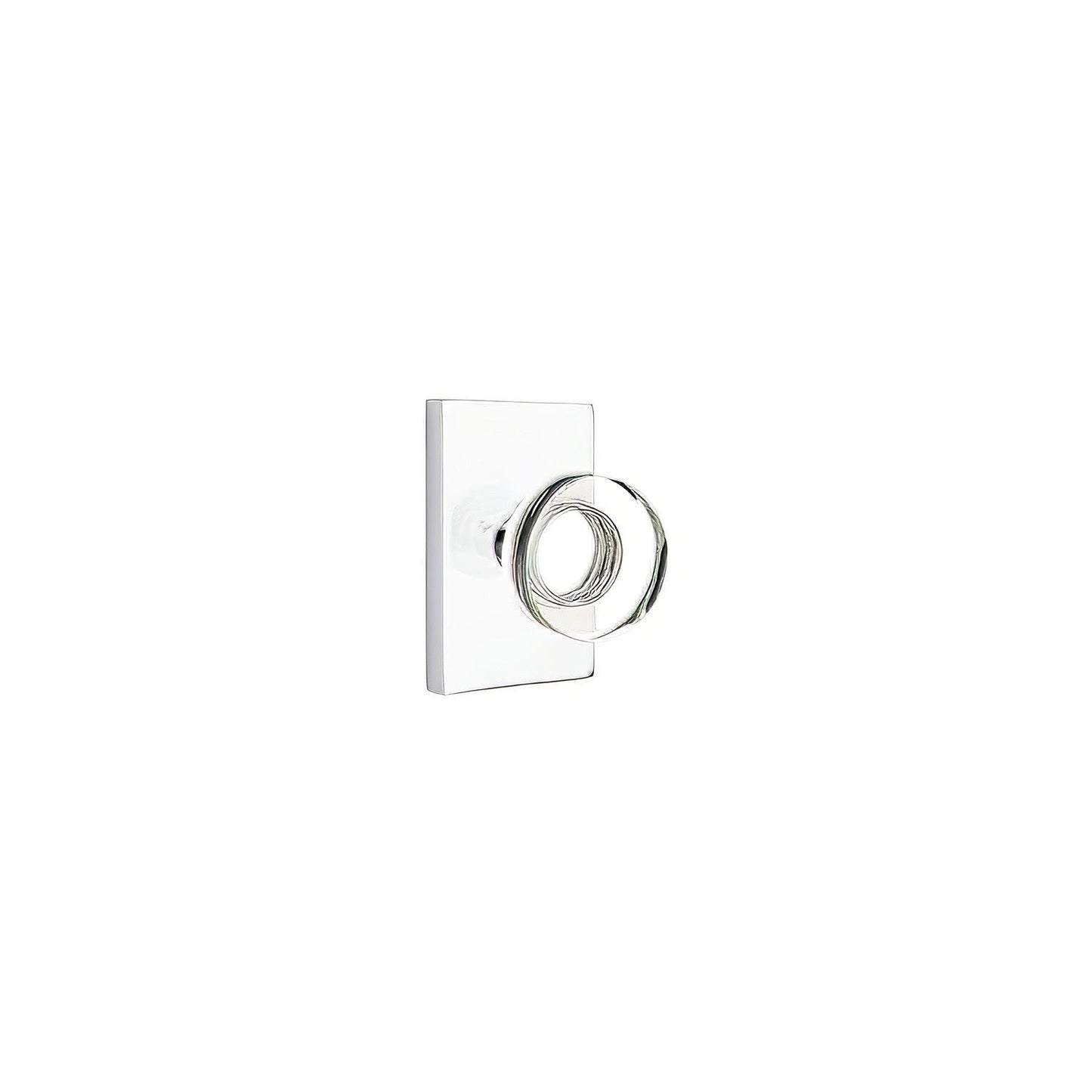 Emtek 5212MDCUS Modern Disc Crystal Knob 2-3/8" Backset Privacy with Modern Rectangular Rose