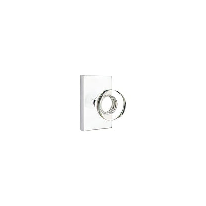 Emtek 5212MDCUS Modern Disc Crystal Knob 2-3/8" Backset Privacy with Modern Rectangular Rose