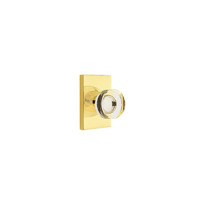 Emtek 5212MDCUS Modern Disc Crystal Knob 2-3/8" Backset Privacy with Modern Rectangular Rose