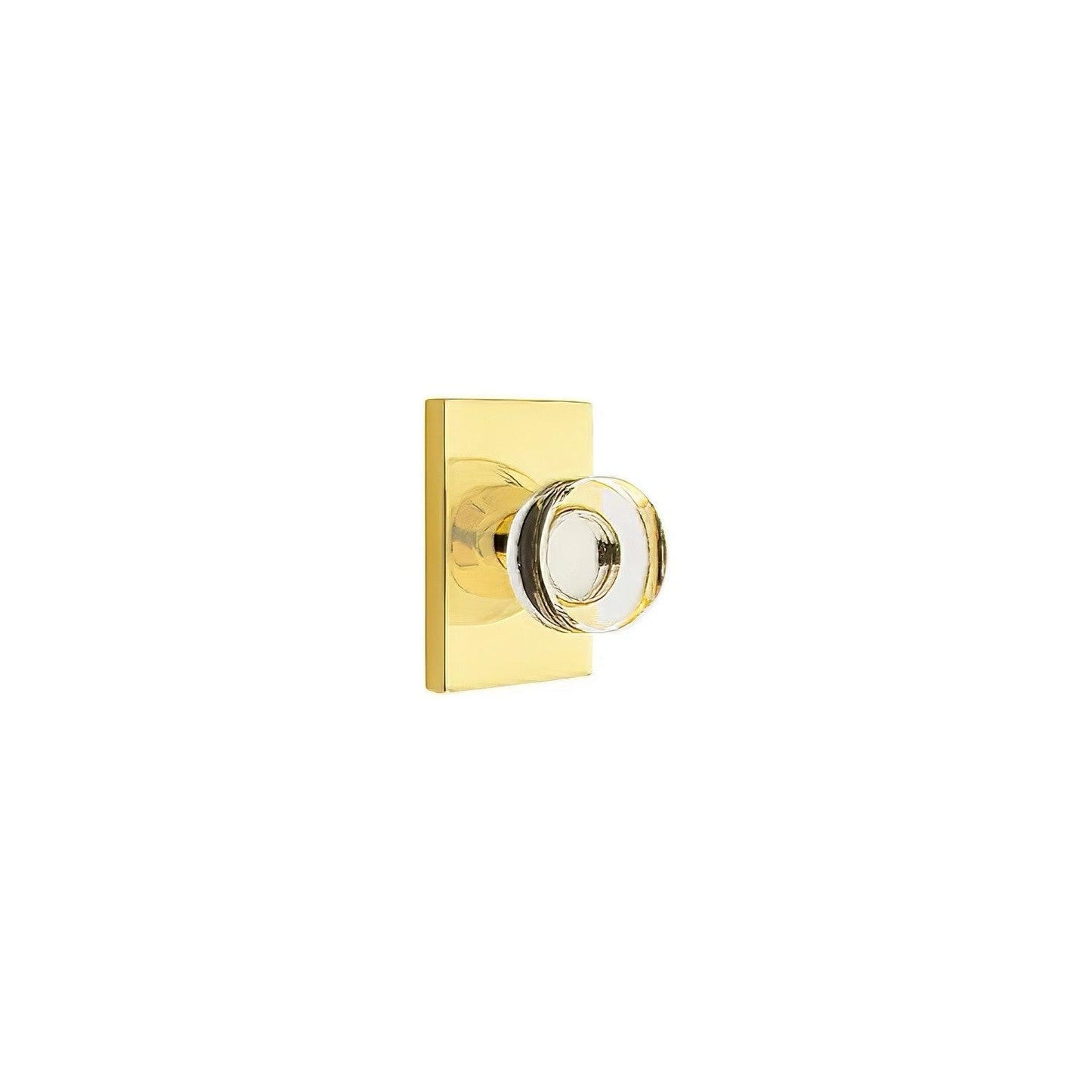 Emtek 5212MDCUS Modern Disc Crystal Knob 2-3/8" Backset Privacy with Modern Rectangular Rose