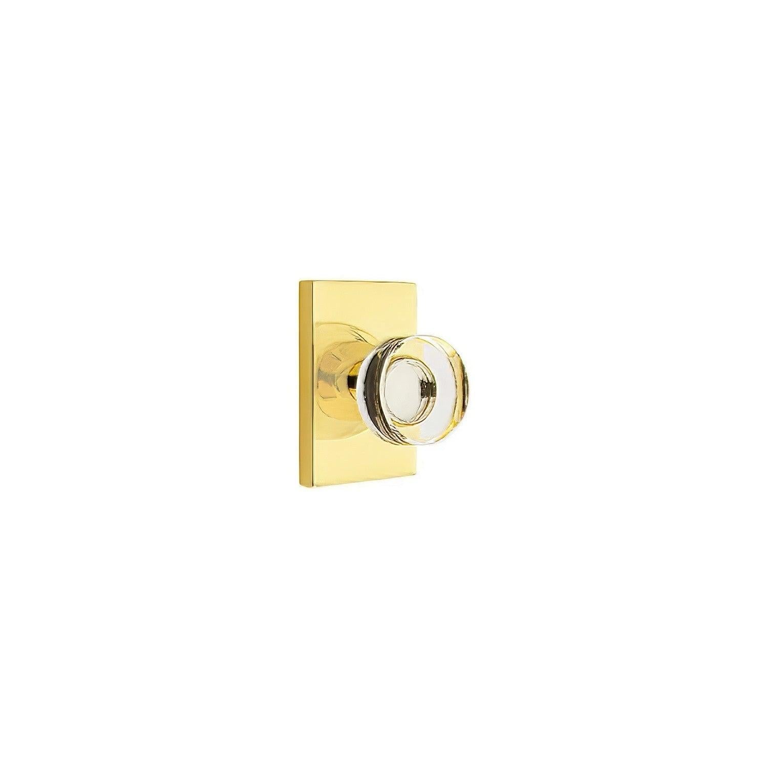 Emtek 5212MDCUS Modern Disc Crystal Knob 2-3/8" Backset Privacy with Modern Rectangular Rose