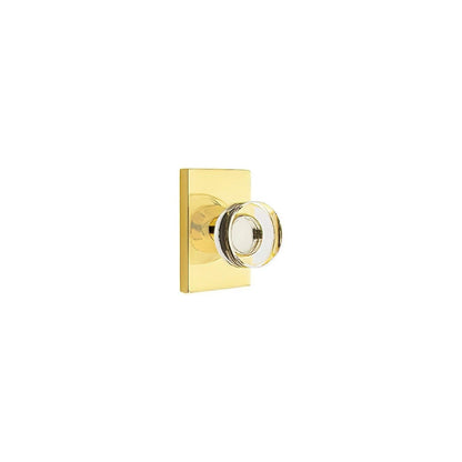 Emtek 5212MDCUS Modern Disc Crystal Knob 2-3/8" Backset Privacy with Modern Rectangular Rose