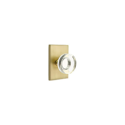 Emtek 5212MDCUS Modern Disc Crystal Knob 2-3/8" Backset Privacy with Modern Rectangular Rose
