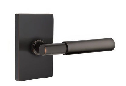 Emtek 5212MYLUSRH Myles Lever Right Hand 2-3/8" Backset Privacy With Modern Rectangular Rose
