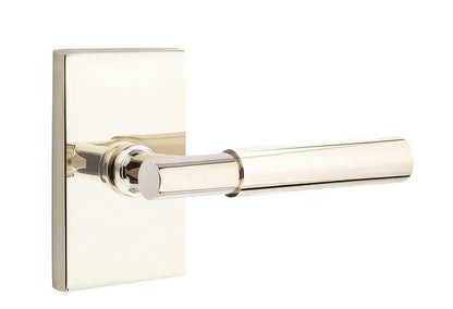 Emtek 5212MYLUSRH Myles Lever Right Hand 2-3/8" Backset Privacy With Modern Rectangular Rose