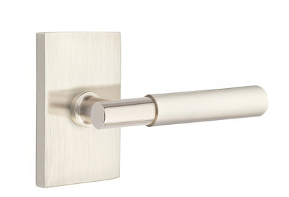 Emtek 5212MYLUSRH Myles Lever Right Hand 2-3/8" Backset Privacy With Modern Rectangular Rose.