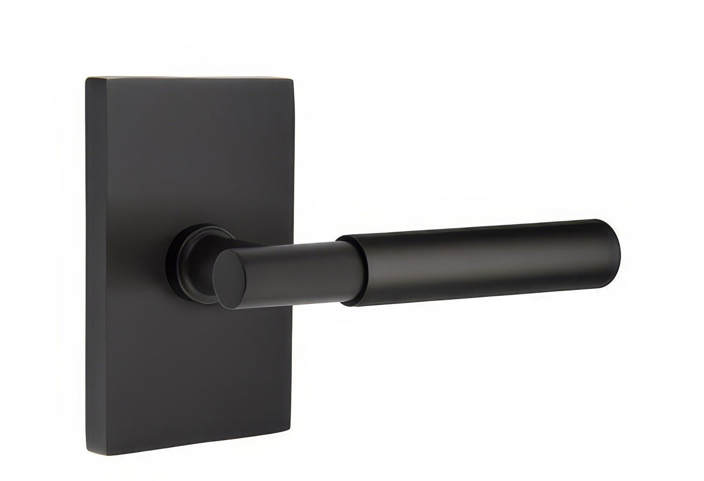 Emtek 5212MYLUSRH Myles Lever Right Hand 2-3/8" Backset Privacy With Modern Rectangular Rose.