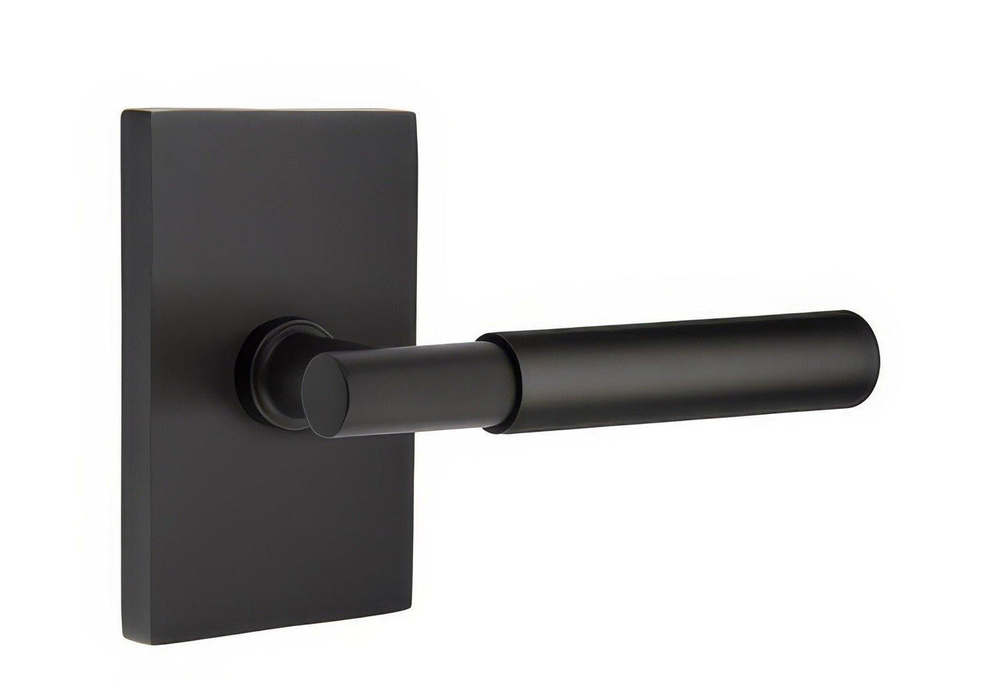 Emtek 5212MYLUSRH Myles Lever Right Hand 2-3/8" Backset Privacy With Modern Rectangular Rose