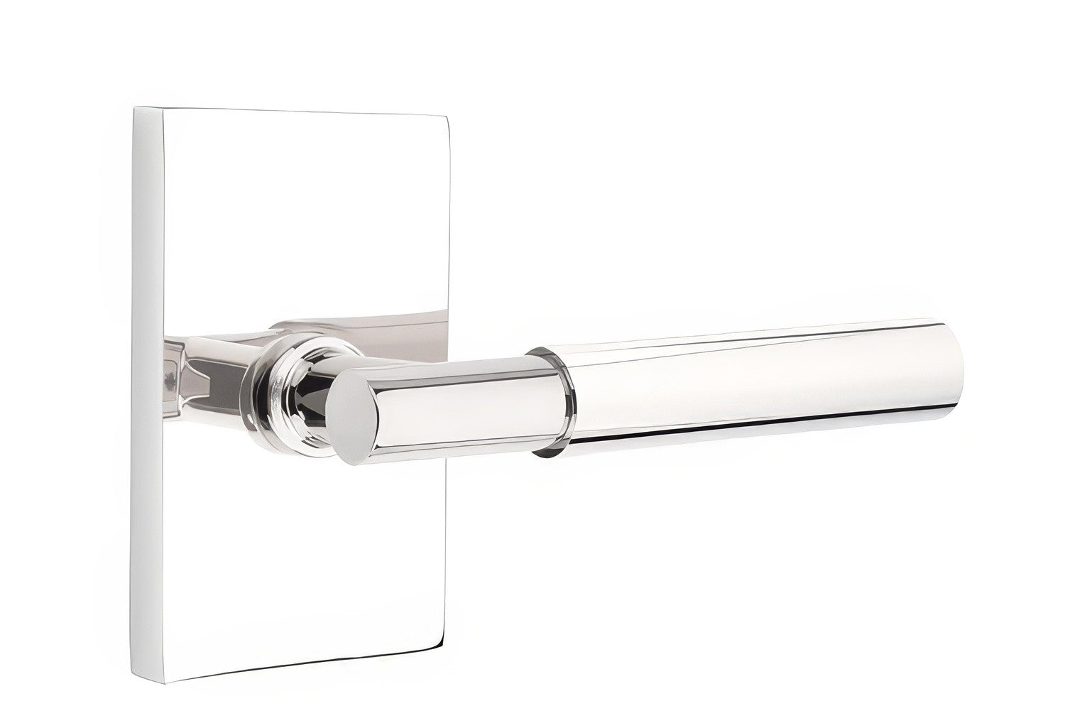 Emtek 5212MYLUSRH Myles Lever Right Hand 2-3/8" Backset Privacy With Modern Rectangular Rose.