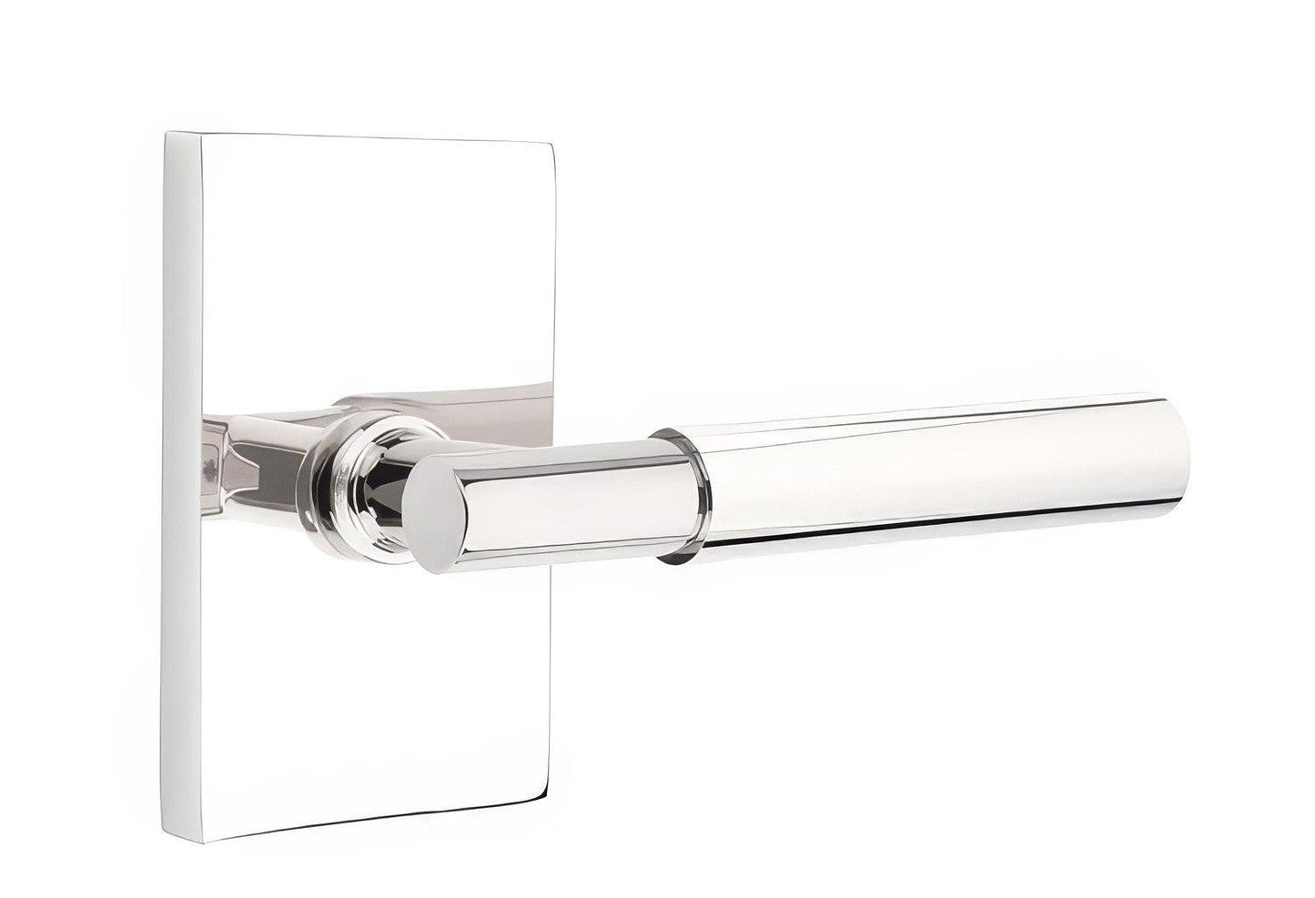 Emtek 5212MYLUSRH Myles Lever Right Hand 2-3/8" Backset Privacy With Modern Rectangular Rose