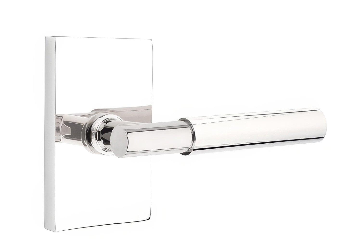 Emtek 5212MYLUSRH Myles Lever Right Hand 2-3/8" Backset Privacy With Modern Rectangular Rose