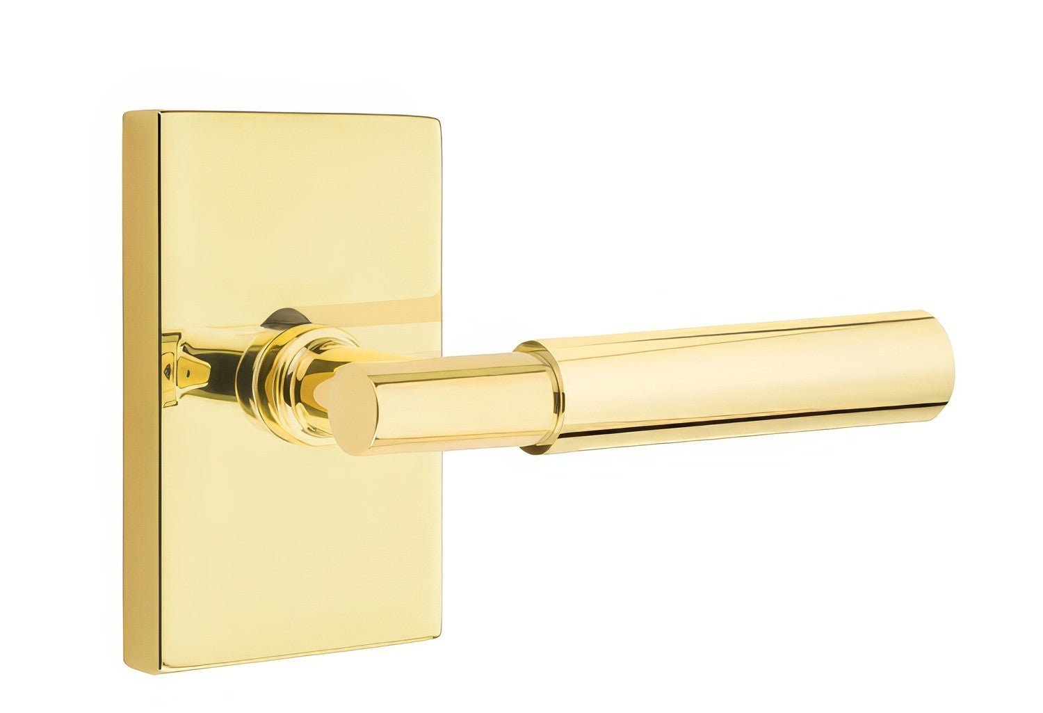 Emtek 5212MYLUSLH Myles Lever Left Hand 2-3/8" Backset Privacy With Modern Rectangular Rose