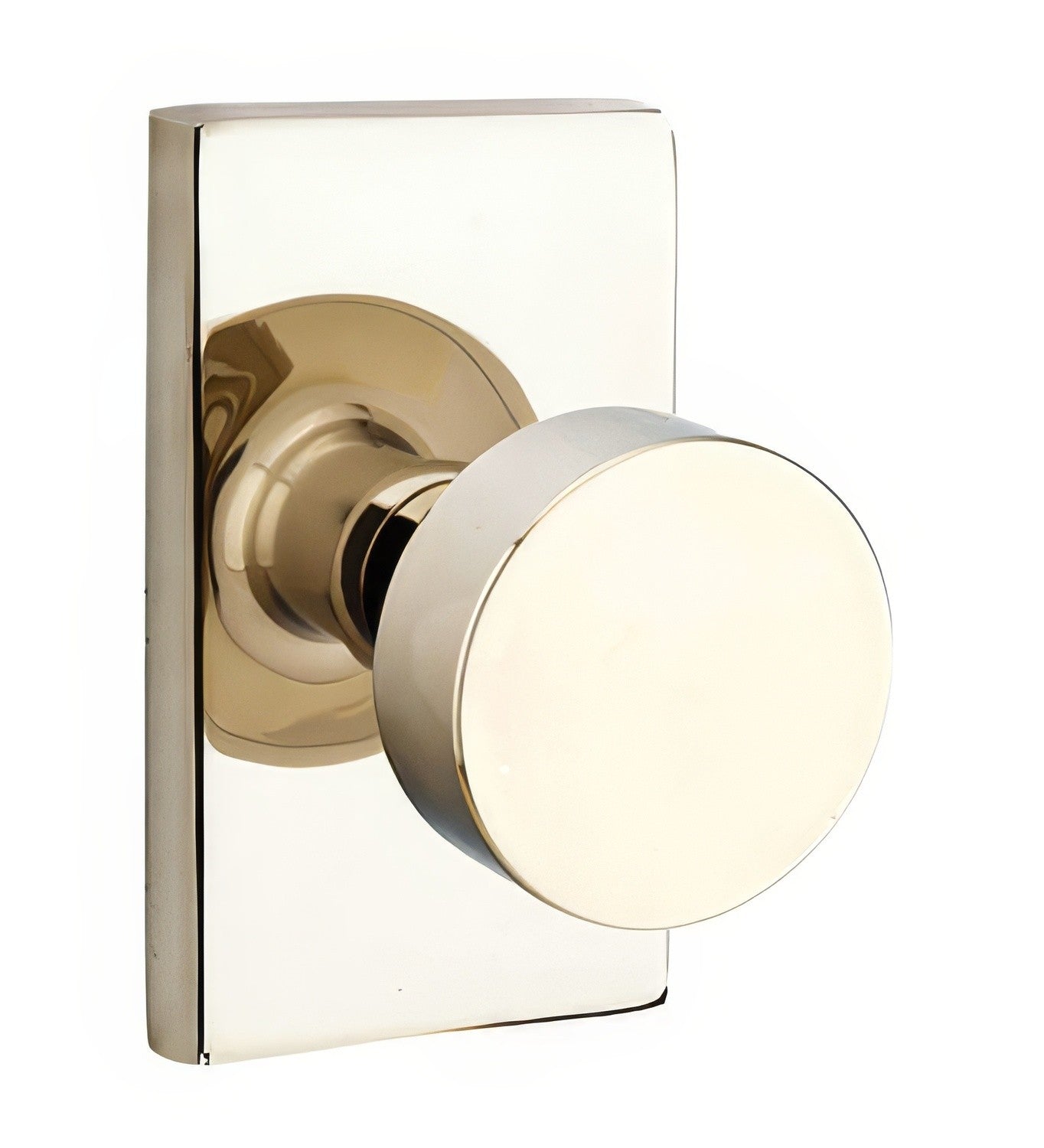 Emtek 5212ROUUS Round Knob 2-3/8" Backset Privacy With Modern Rectangular Rose