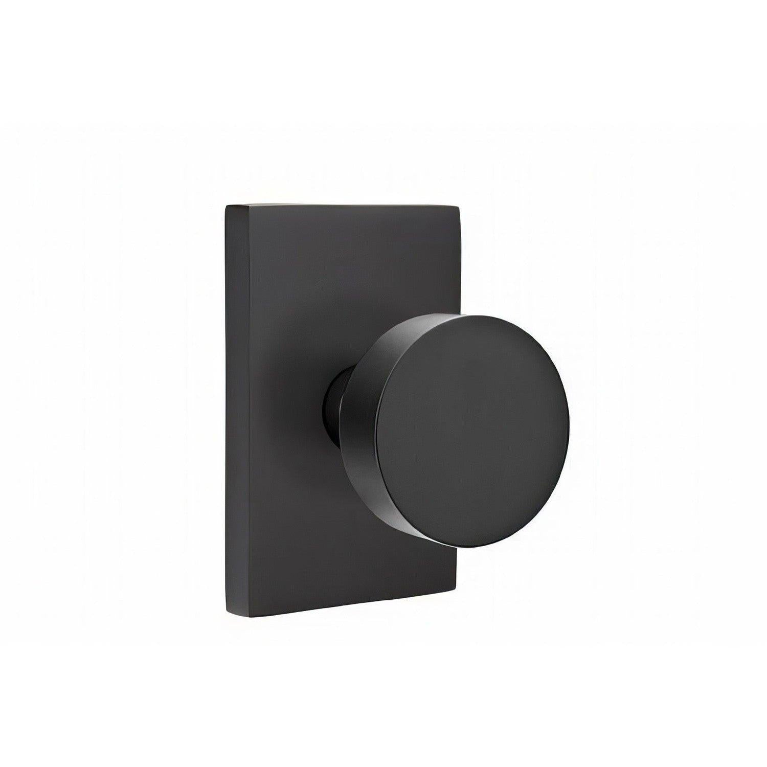 Emtek 5212ROUUS Round Knob 2-3/8" Backset Privacy With Modern Rectangular Rose