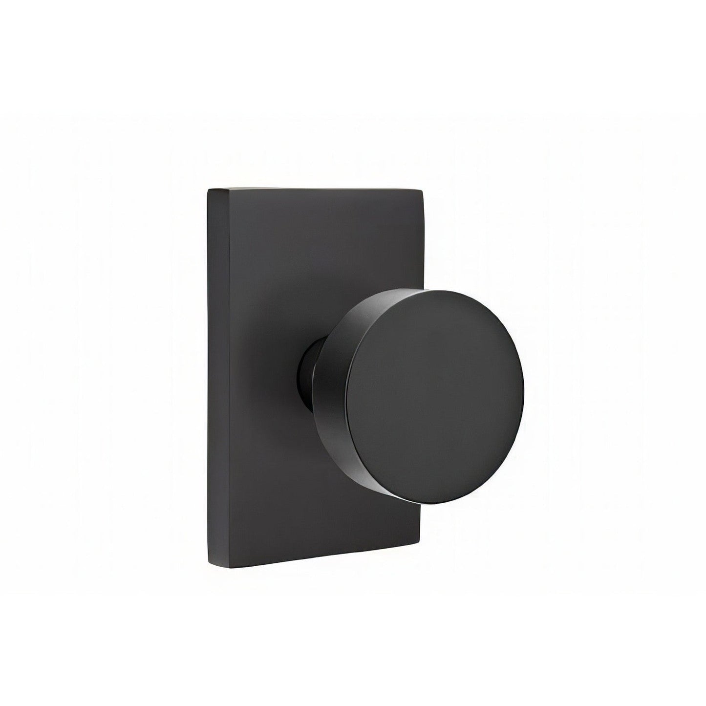 Emtek 5212ROUUS Round Knob 2-3/8" Backset Privacy With Modern Rectangular Rose