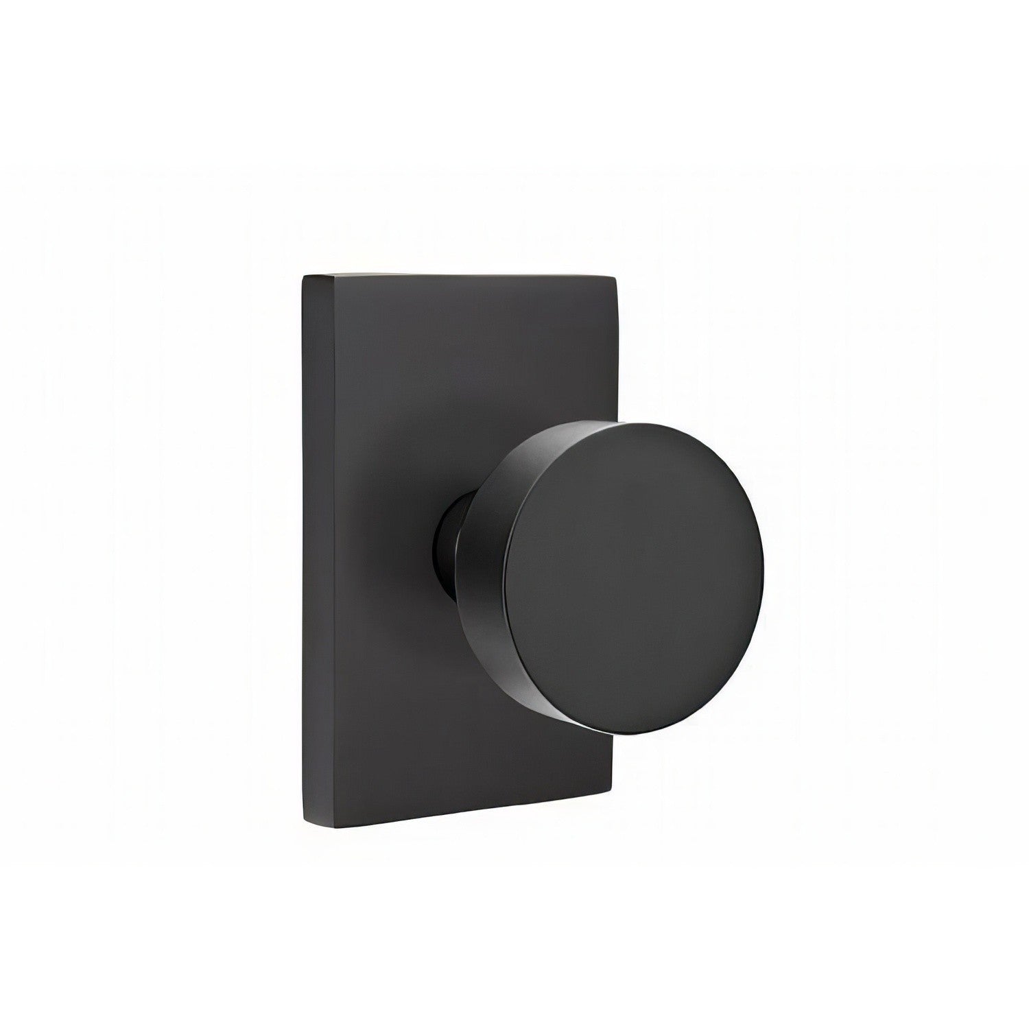 Emtek 5212ROUUS Round Knob 2-3/8" Backset Privacy With Modern Rectangular Rose