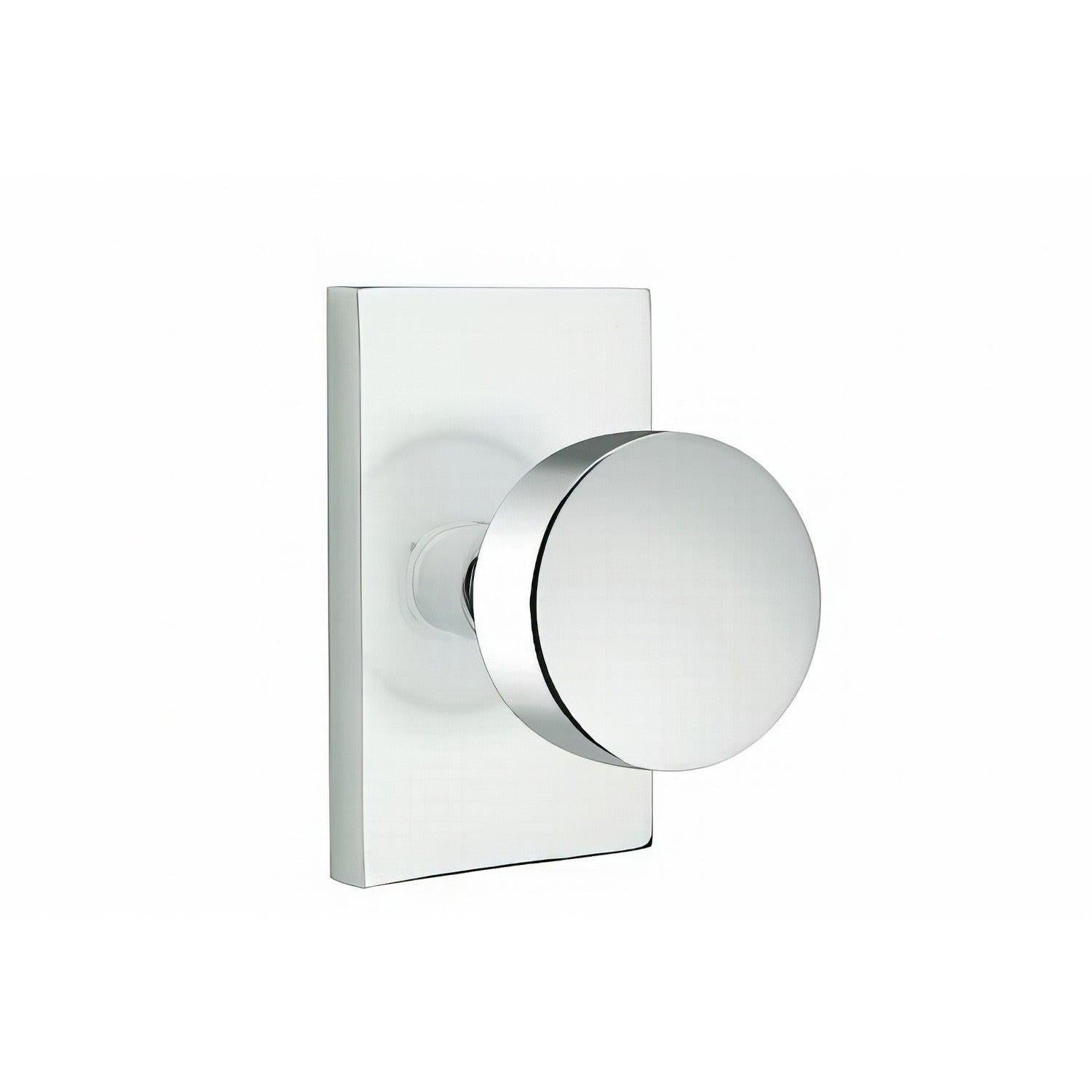 Emtek 5212ROUUS Round Knob 2-3/8" Backset Privacy With Modern Rectangular Rose