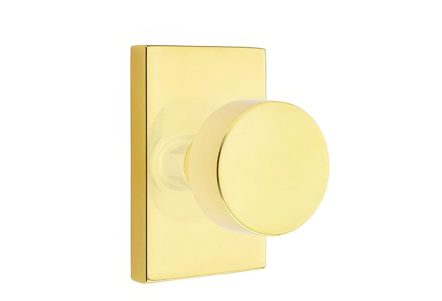 Emtek 5212ROUUS Round Knob 2-3/8" Backset Privacy With Modern Rectangular Rose