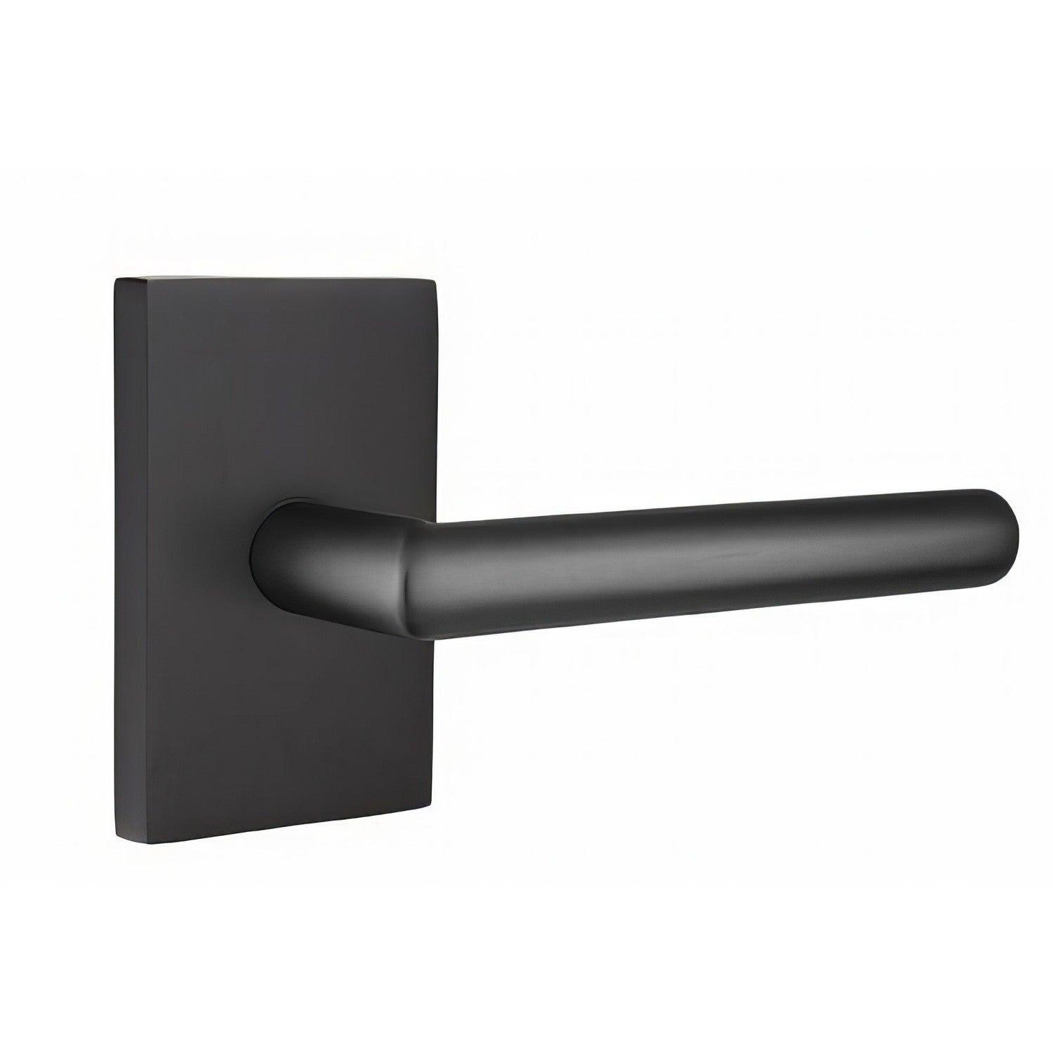 Emtek 5212STUUSLH Stuttgart Lever Left Hand 2-3/8" Backset Privacy With Modern Rectangular Rose