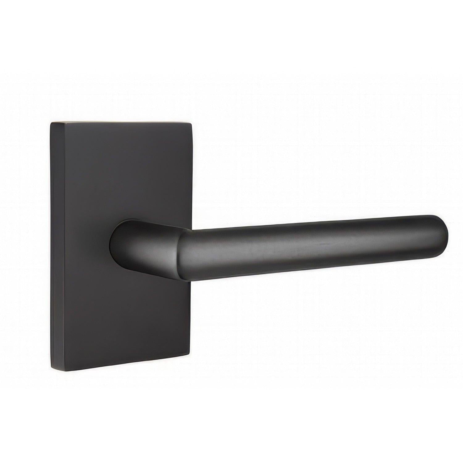 Emtek 5212STUUSRH Stuttgart Lever Right Hand 2-3/8" Backset Privacy With Modern Rectangular Rose
