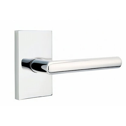 Emtek 5212STUUSLH Stuttgart Lever Left Hand 2-3/8" Backset Privacy With Modern Rectangular Rose