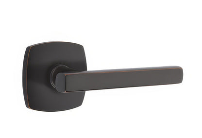 Emtek 5326FRLUSRH Freestone Lever Right Hand 2-3/8" Backset Privacy with Urban Modern Rose