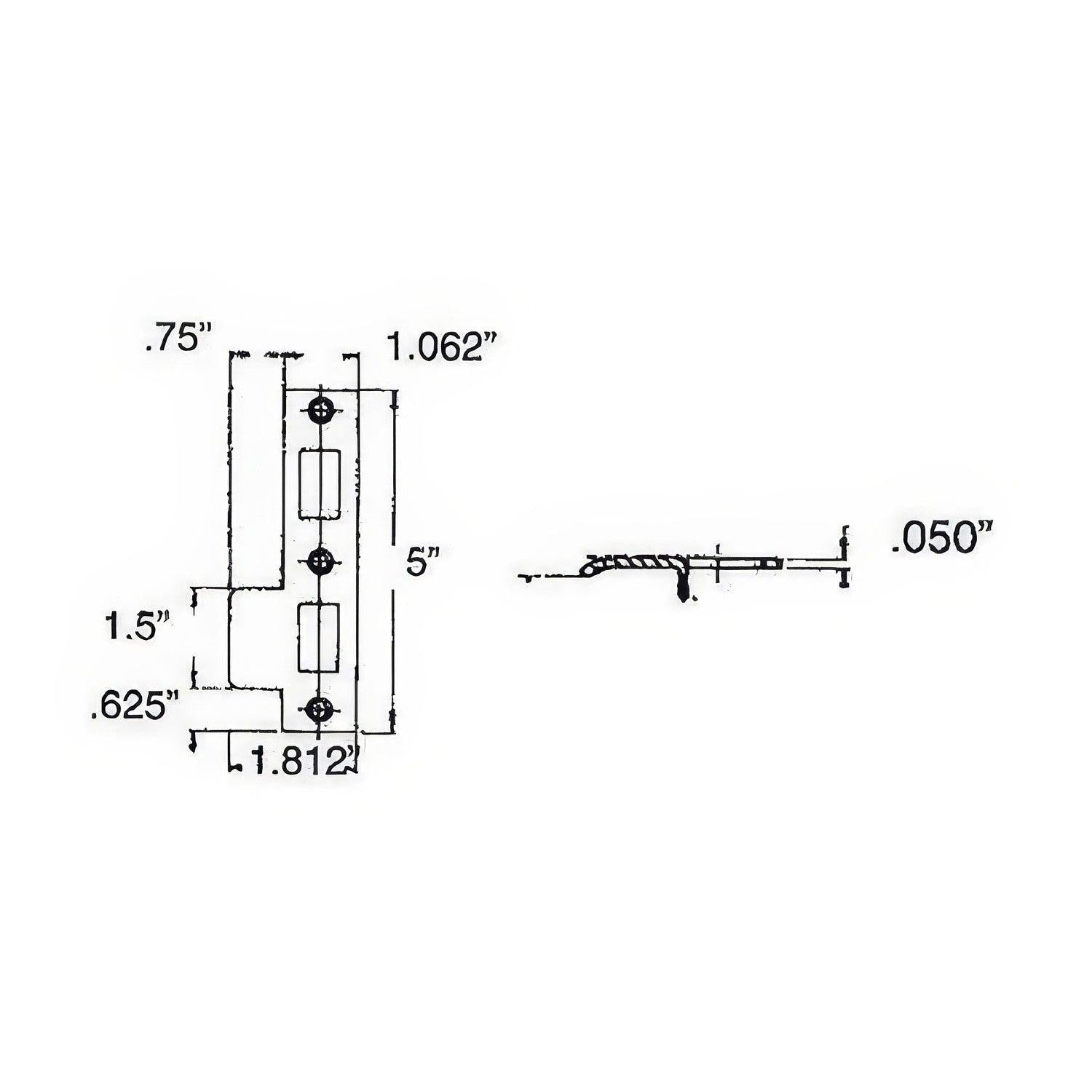 Baldwin 5528.L Combination Strike Plate