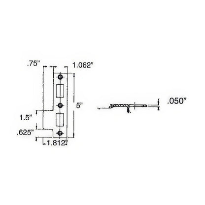 Baldwin 5528.R Combination Strike Plate