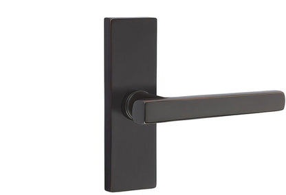Emtek 5607FRLUSLH Freestone Lever Left Hand Thumbturn Privacy Stretto Narrow Trim Lockset