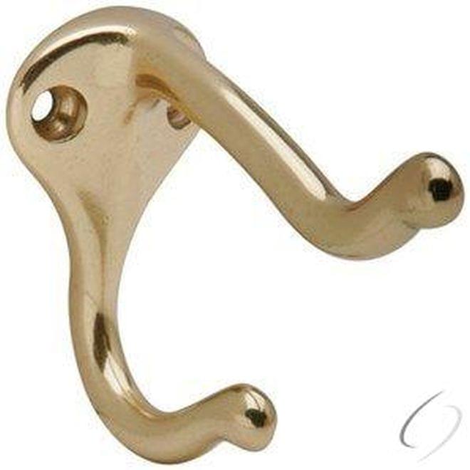 Ives 571B3 Solid Brass Coat and Hat Hook Bright Brass Finish.