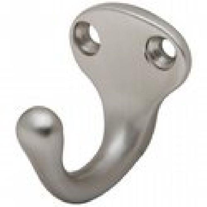 Ives 581A15 Aluminum Single Wardrobe Hook Satin Nickel Finish.