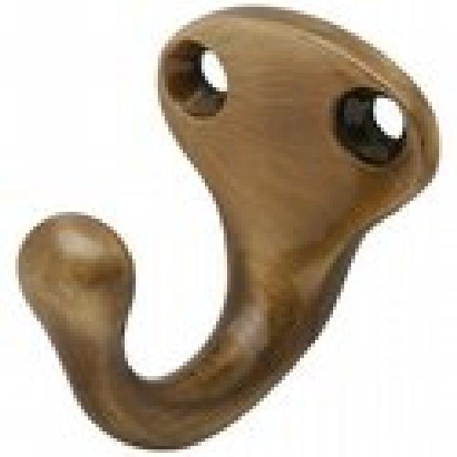 Ives 581A5 Aluminum Single Wardrobe Hook Antique Brass Finish.