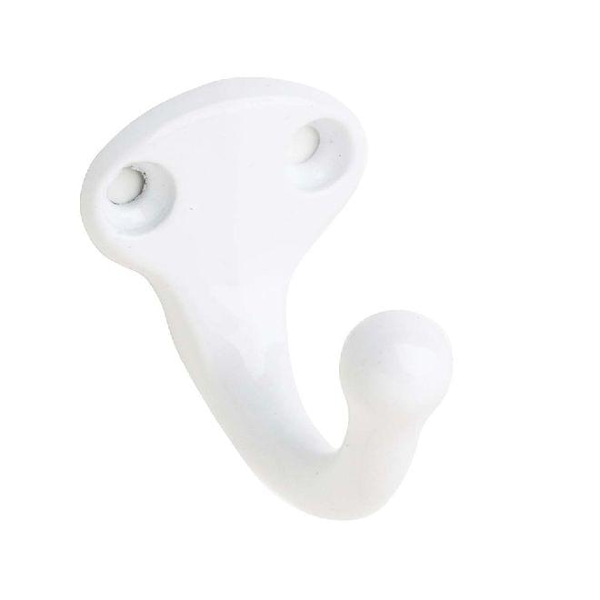 Ives 581AW Aluminum Single Wardrobe Hook White Finish.