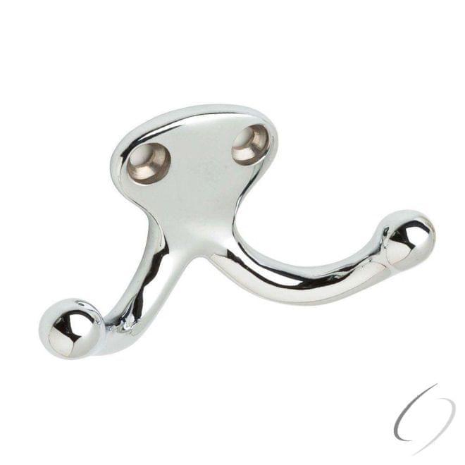 Ives 582B26 Solid Brass Double Wardrobe Hook Bright Chrome Finish.