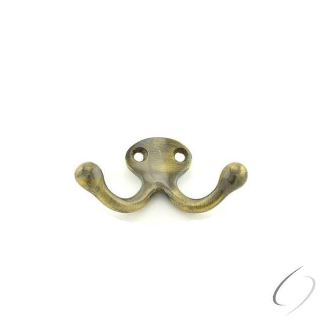 Ives 582B5 Solid Brass Double Wardrobe Hook Antique Brass Finish.