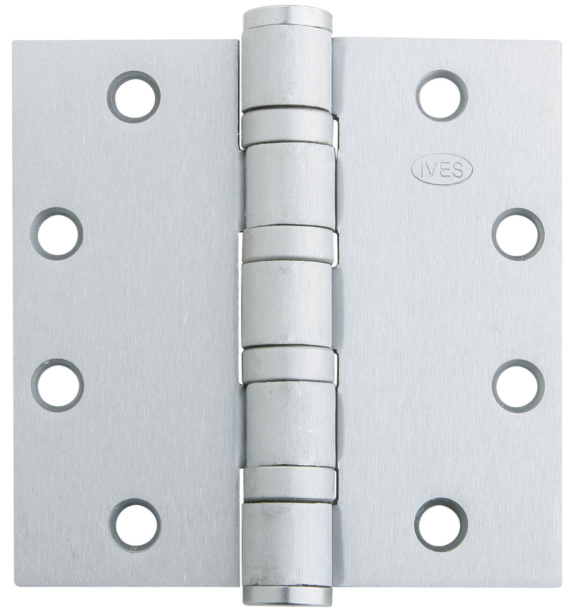 Ives 5BB1HW5412652 5" x 4-1/2" Five Knuckle Ball Bearing Heavy Weight Hinge Satin Chrome Finish.