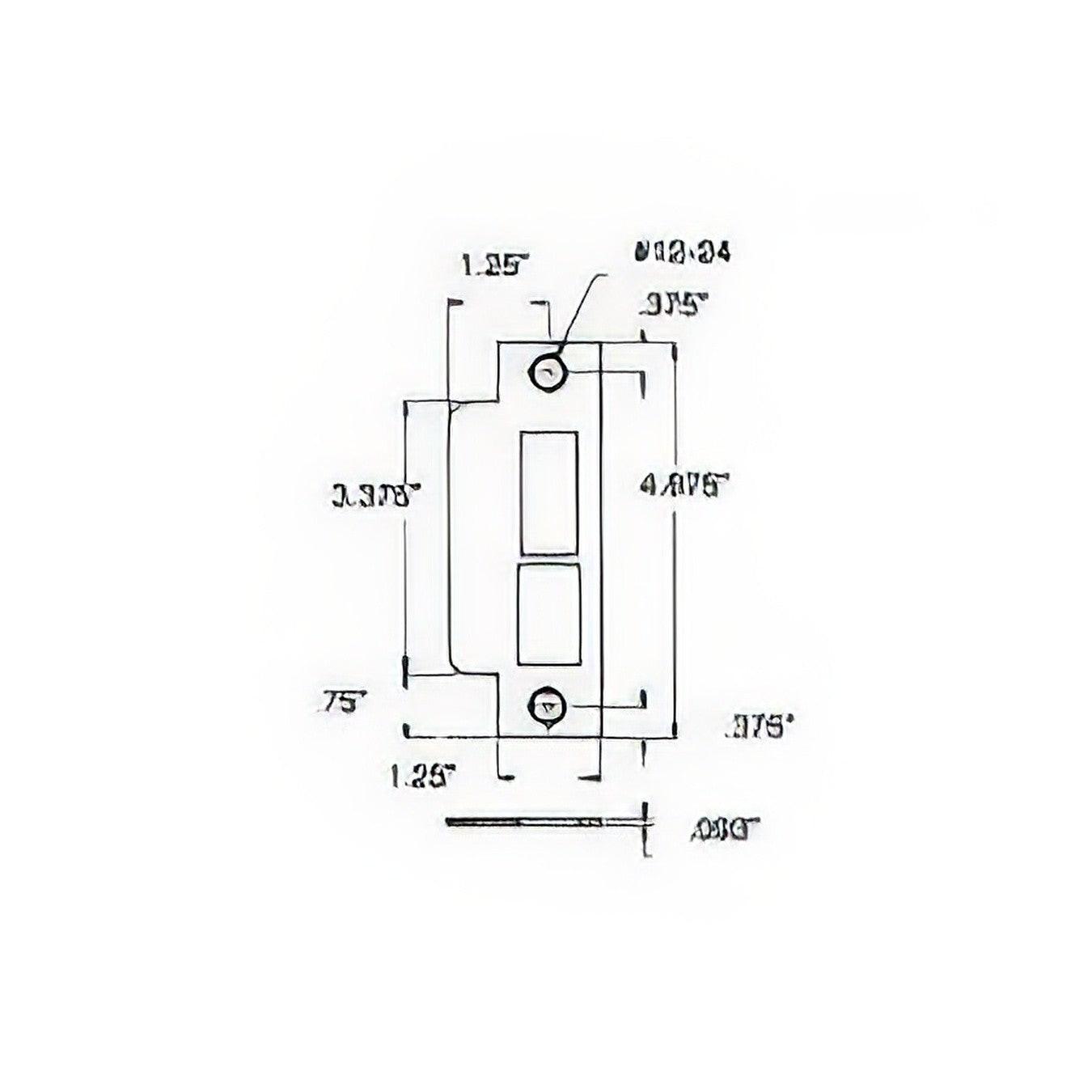 Baldwin 6040.R Right Hand Latch and Deadbolt Entry Mortise Strike