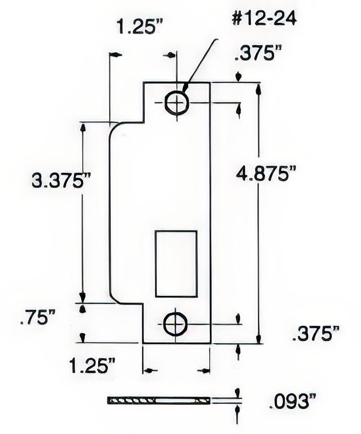 Baldwin 6041.R Right Hand Latch Bolt Mortise Strike