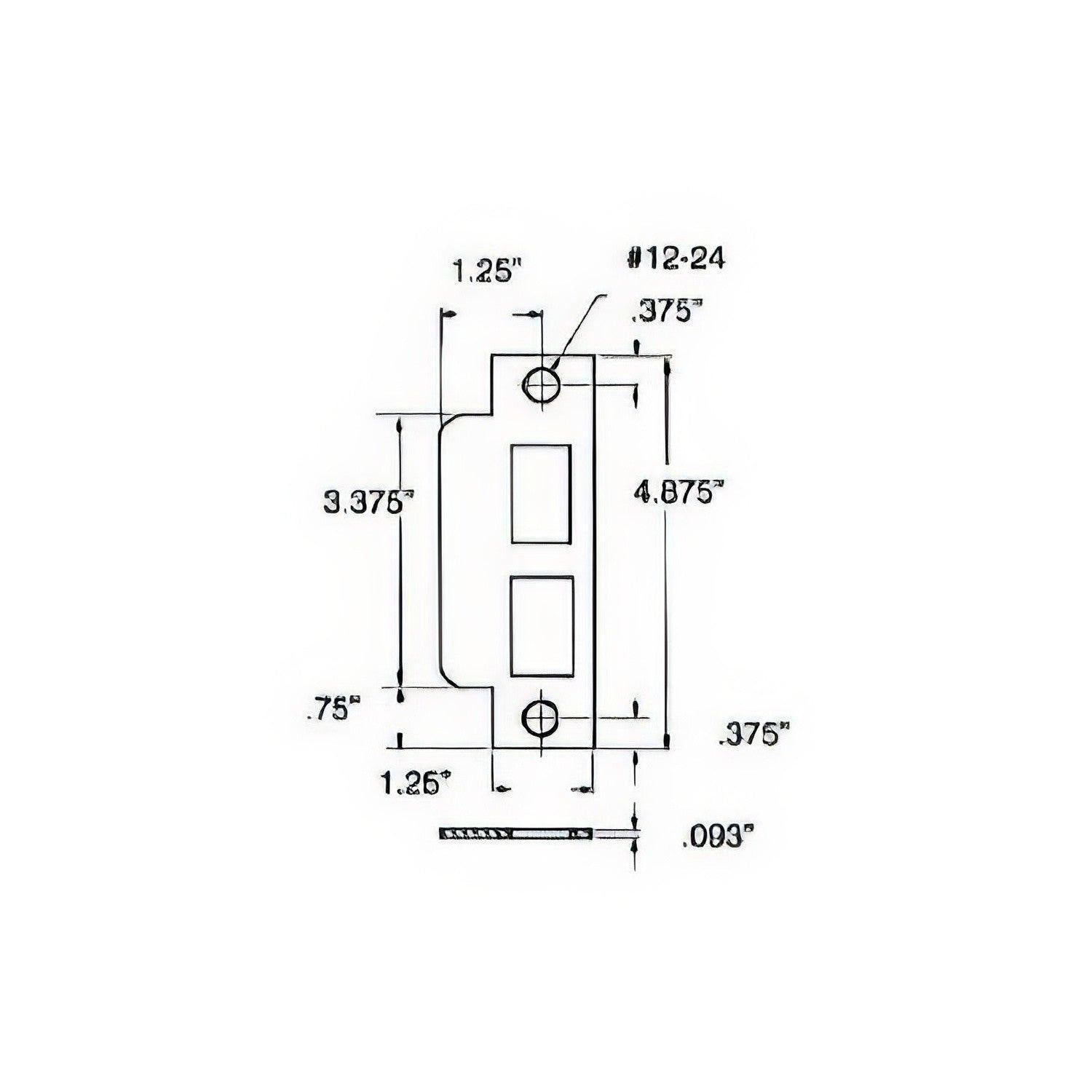 Baldwin 6043 Latch / Auxiliary Latch / Deadbolt Straight Lip Function Entry Mortise Strike