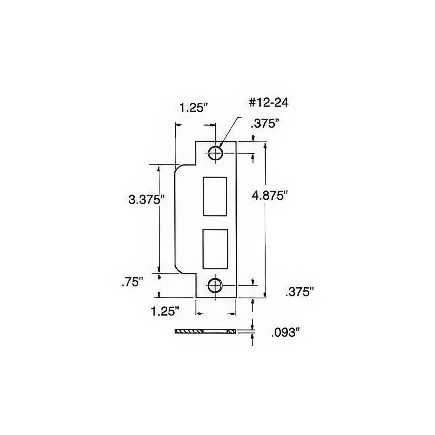 Baldwin 6043.R Right Hand Latch / Auxiliary Latch / Deadbolt Mortise Strike