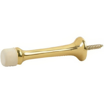Ives 60MB 3-3/4" Projection Solid Brass Rigid Baseboard Door Stop 1" Base Diameter.