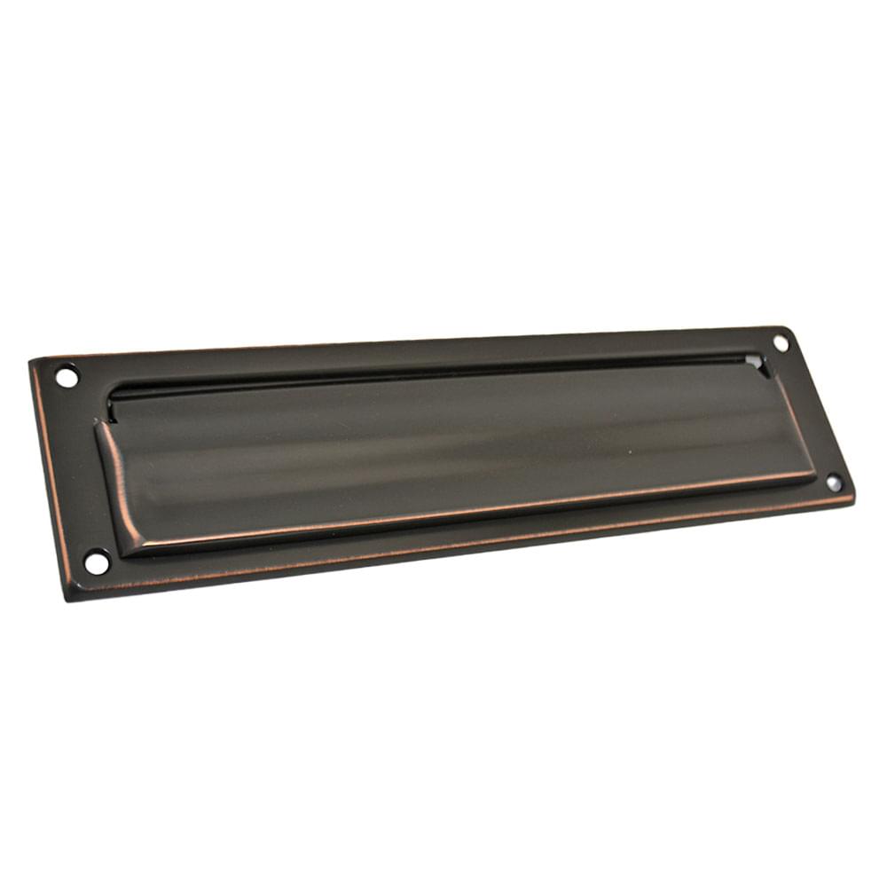 Ives 620B716 Solid Brass Magazine Mail Slot with Spring Loaded Front and Open Back Aged Bronze Finish.