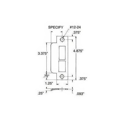 Baldwin 6339.R178 Right Hand Extended lip for 1-1/2" 2" 2-1/2" Backset Latch and Deadbolt