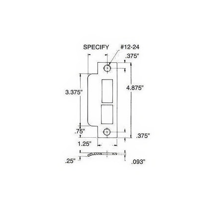 Baldwin 6339.R158 Right Hand Extended lip for 1-1/2" 2" 2-1/2" Backset Latch and Deadbolt