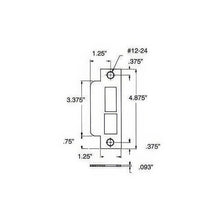 Baldwin 6340.L Left Hand Latch and Deadbolt Curved Lip Entry Mortise Strike.